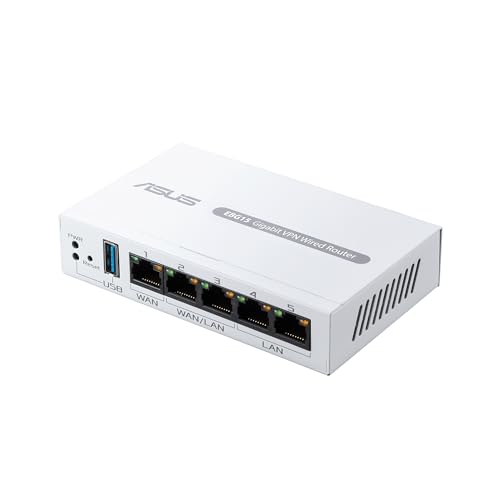 ASUS ExpertWiFi EBG15 - Router Gigabit VPN, 3 Puertos ethernet WAN + 1 USB WAN, prevención de intrusiones IPS, Firewall de Capa 7, Seguridad de Nivel Comercial, gestión centralizada con ExpertWiFi