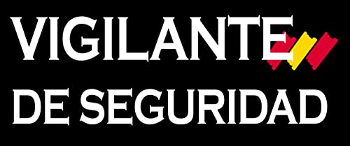 Parche Vigilante de Seguridad y banderita de España. Rectangular 12 x 5 cm Tela Impresa sublimado Borde Hilo Negro y Velcro Macho Trasero - 1 Unidad