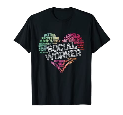Trabajador Social Word Cloud Corazón Trabajo Social Regalo Camiseta