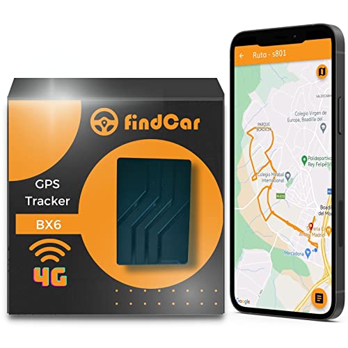 findCar BX6-4G - Localizador GPS para Coches, Camiones, Motos y más [4G] Localización en Vivo. Batería Larga Duración hasta 90 días. Incl. Imán. Alarmas: Exceso Velocidad, Antirrobo y Geovalla