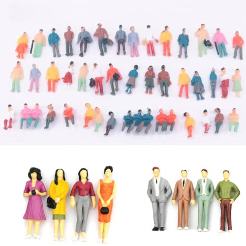HOHOVYVY 200 piezas figuras escala 1:87 H0 figuras modelismo convolut Set, Personas Figuras Modelo Trenes Arquitectura Plástico Personas Figuras Personas Pequeñas Personas Sentadas y de Pie para