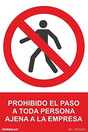 Normaluz RD46619 - Señal Adhesiva Prohibido El Paso A Toda Persona Ajena A La Empresa Adhesivo de Vinilo 10x15 cm con CTE, RIPCI