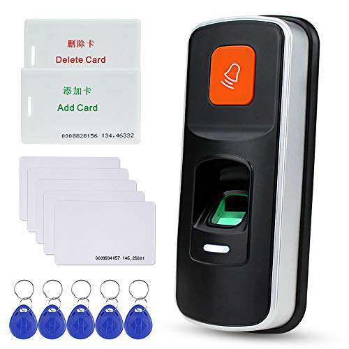 NN99 RFID autónomo Sistema de control de acceso por huella dactilar Lector biométrico 125 KHz Puerta Abrelatas Controlador Soporte Tarjeta SD Wiegand26 + 10pcs Tarjetas EM Llaveros