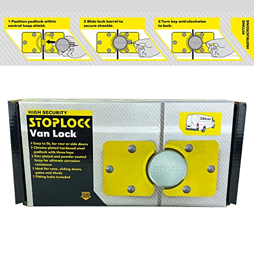 Stoplock Van Lock HG 199-00 - Cerrojo Antirrobo Disuasorio para Puertas Traseras y Laterales de Vehículos Comerciales