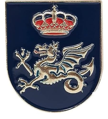 Gemelolandia - Distintivo del Curso Básico de Seguridad y Defensa de la Guardia Real, tamaño de 35x30 mm