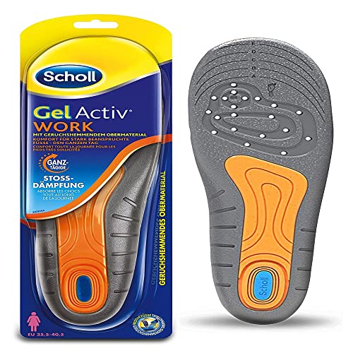 Scholl GelActiv - Plantillas Work para zapatos de trabajo de 35,5 a 40,5 - Para pies con mucho estrés, 1 par de suelas de gel