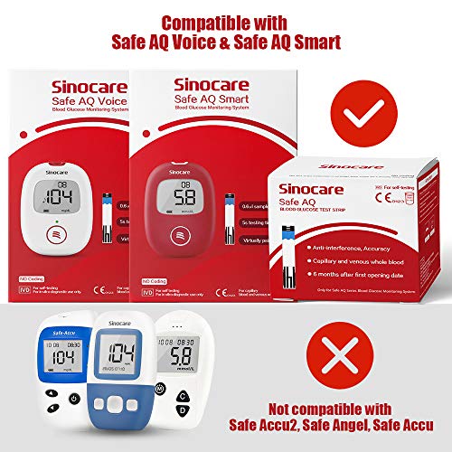 50 tiras reactivas para medidor de glucosa en sangre Safe AQ Smart/Safe AQ Voice