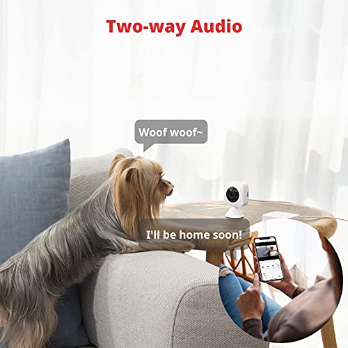 SwitchBot Cámara Interior de Seguridad Cámara WiFi de vigilancia Inteligente Detección de Movimiento 1080p Ideal para bebés y Mascotas Visión Nocturna Audio bidireccional Compatible con Alexa Google